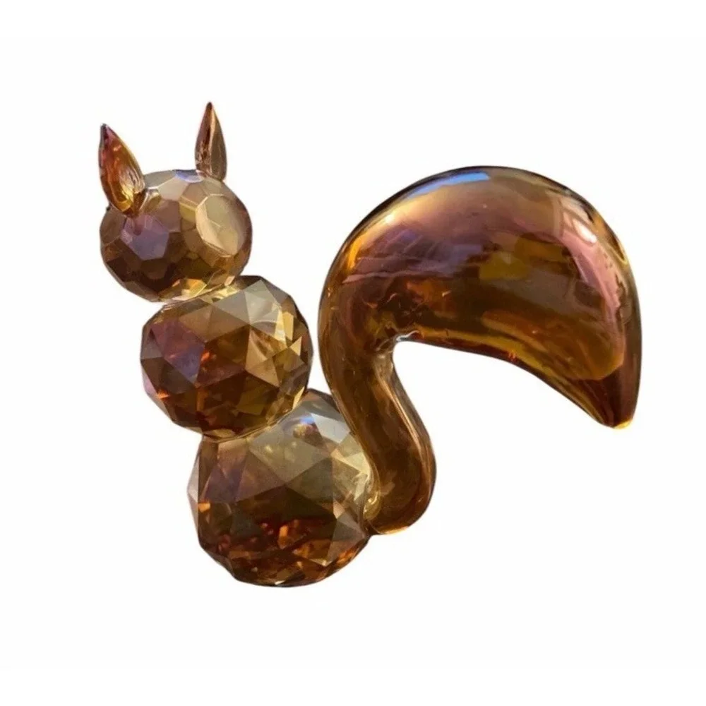 NEW‎ Rare Harvest Shimmer Crystal Squirrel Paperweight Gift Box Open Box